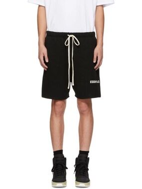 ESSENTIALS x FEAR OF GOD Black Logo Shorts